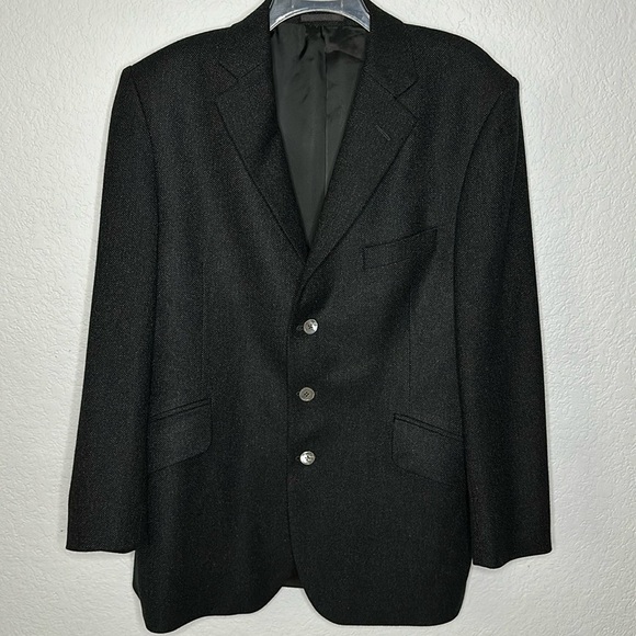 Hackett London Men’s All Cashmere Blazer Black Charcoal 40 - Picture 1 of 11
